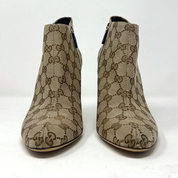 Gucci Vintage GG Monogram Brown Stiletto Booties – Size 9.5B - Picture 7 of 12